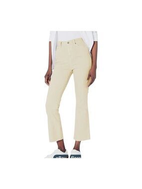 7 FOR ALL MANKIND STOVE PIPE CREAM COLOURED  Straight Leg Cropped jeans sz 24
